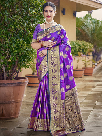 Lavender Silk Saree