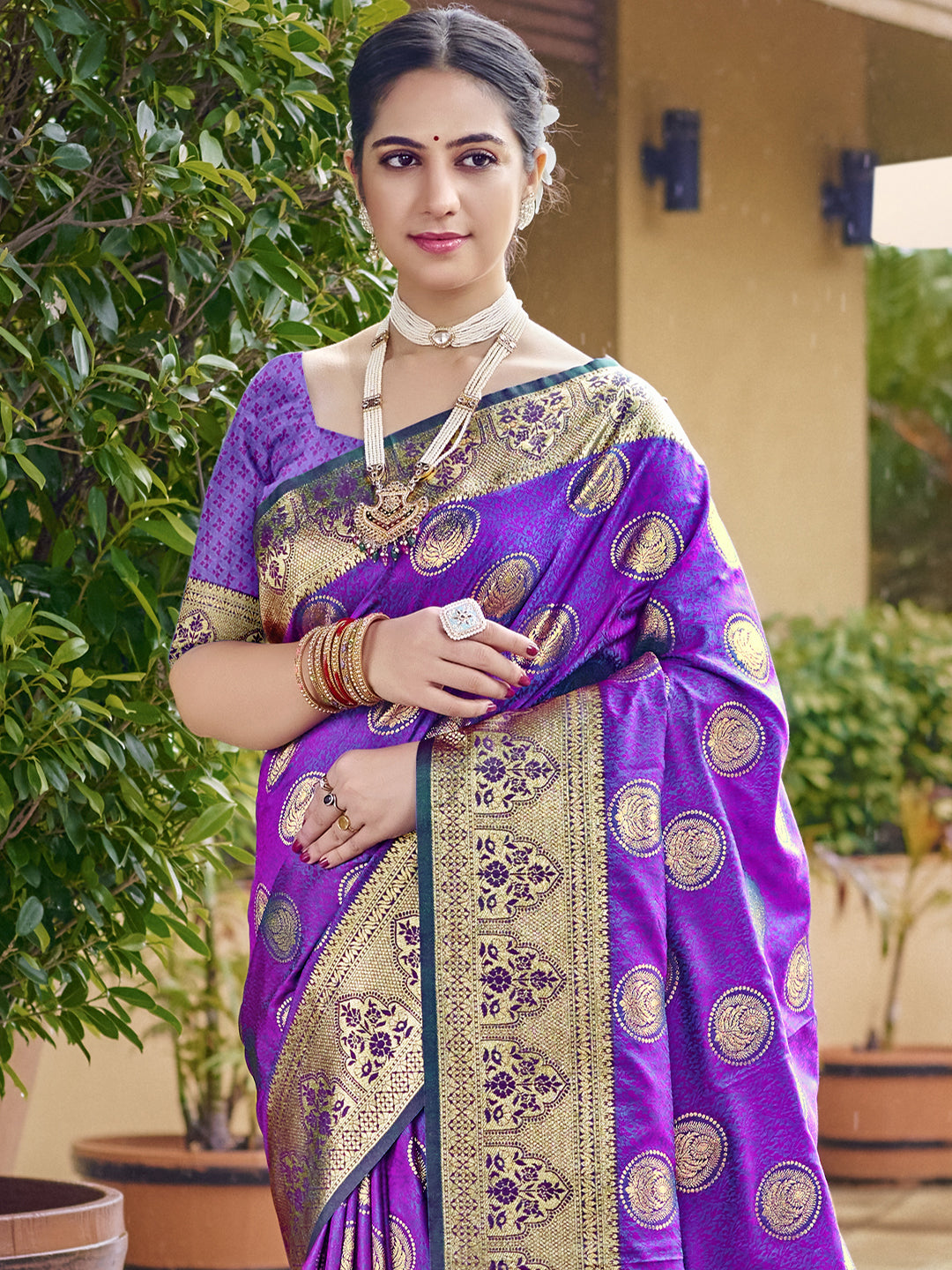 Lavender Silk Saree