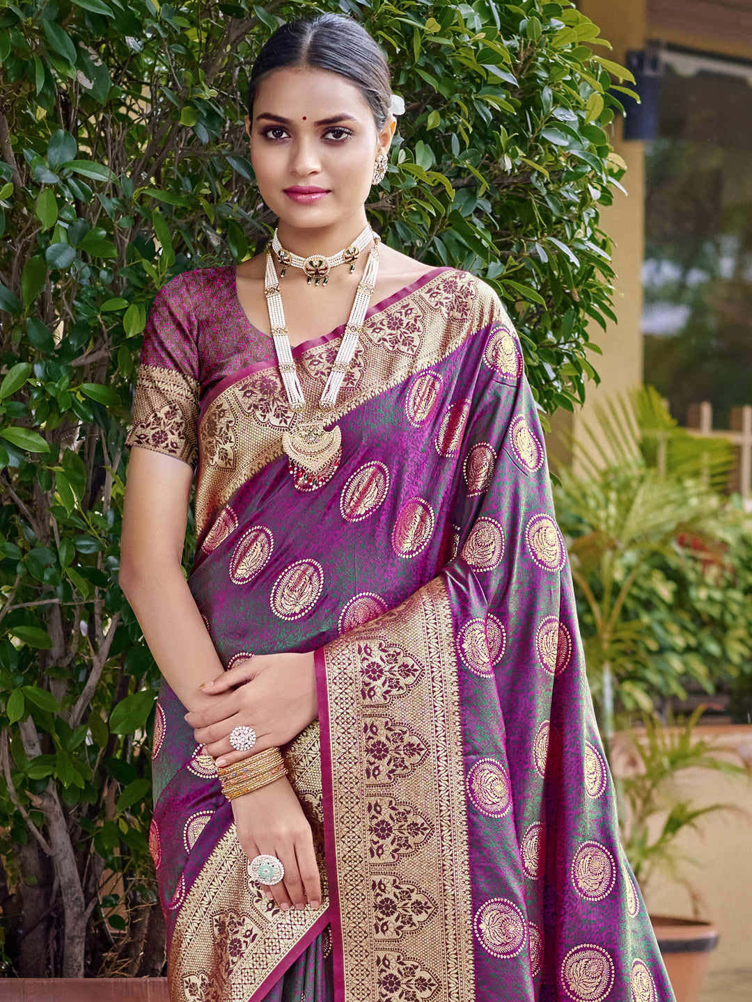 Purple Silk Saree