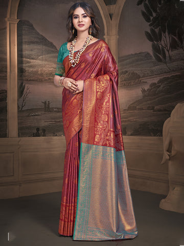 Maroon Silk Saree