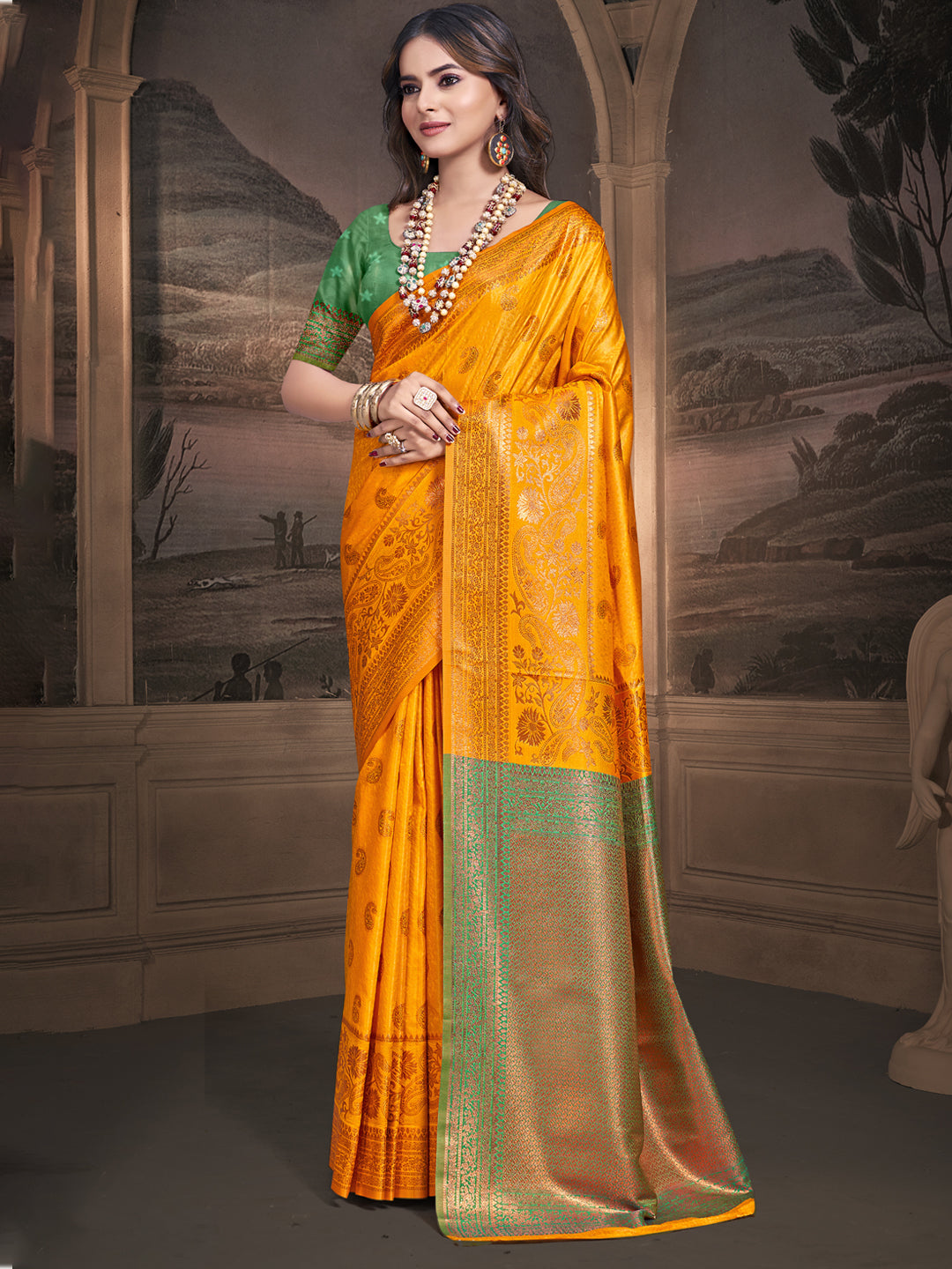 Orange Silk Saree