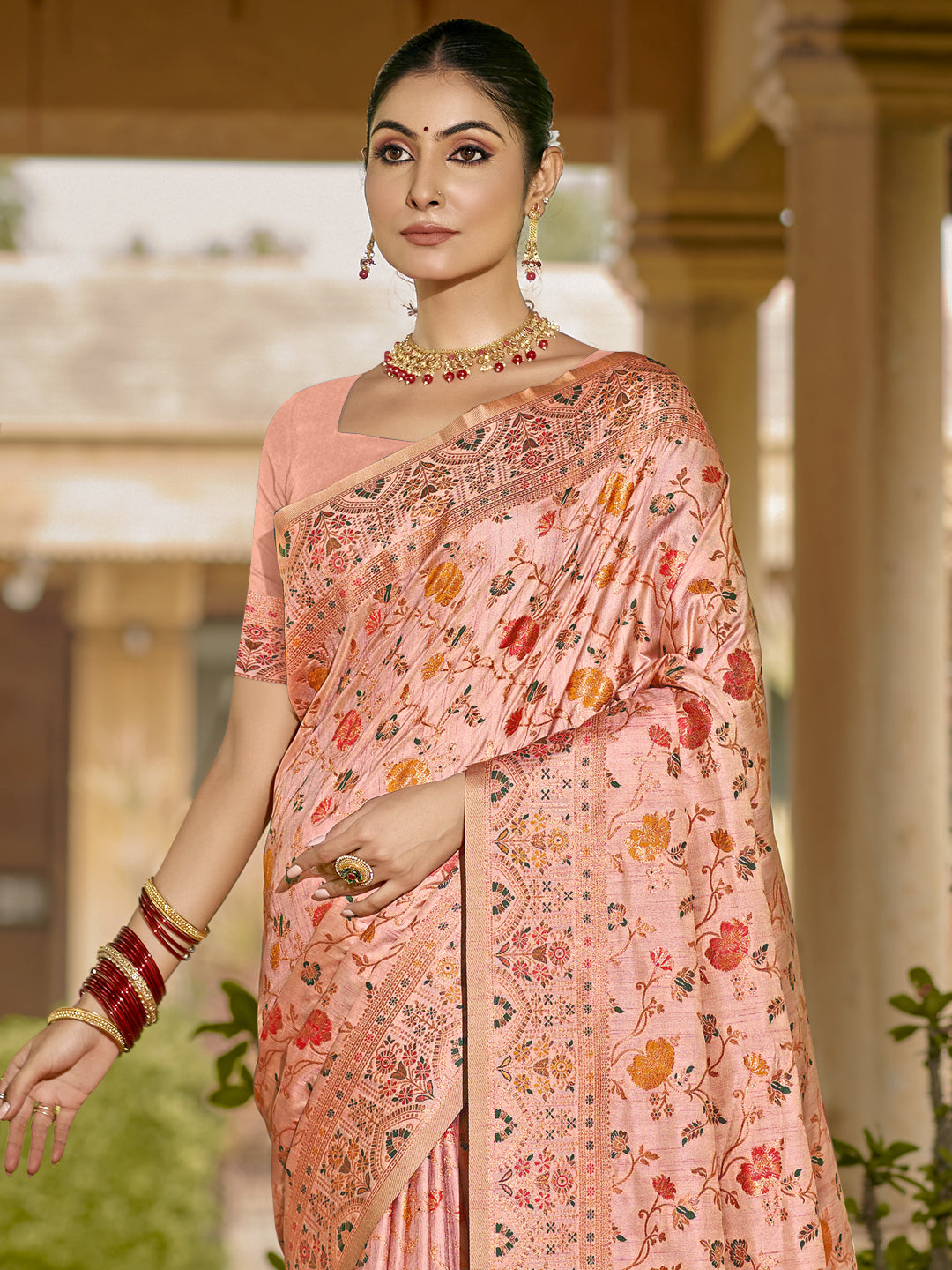 Light Pink Silk Saree