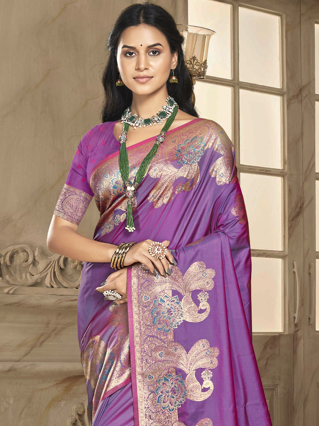 Purple Silk Saree