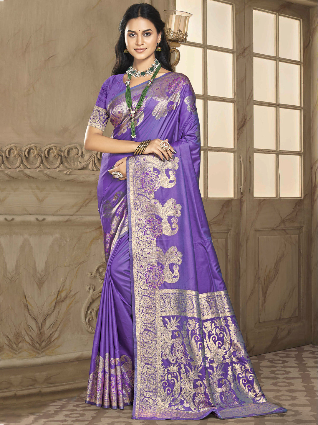 Lavender Silk Saree