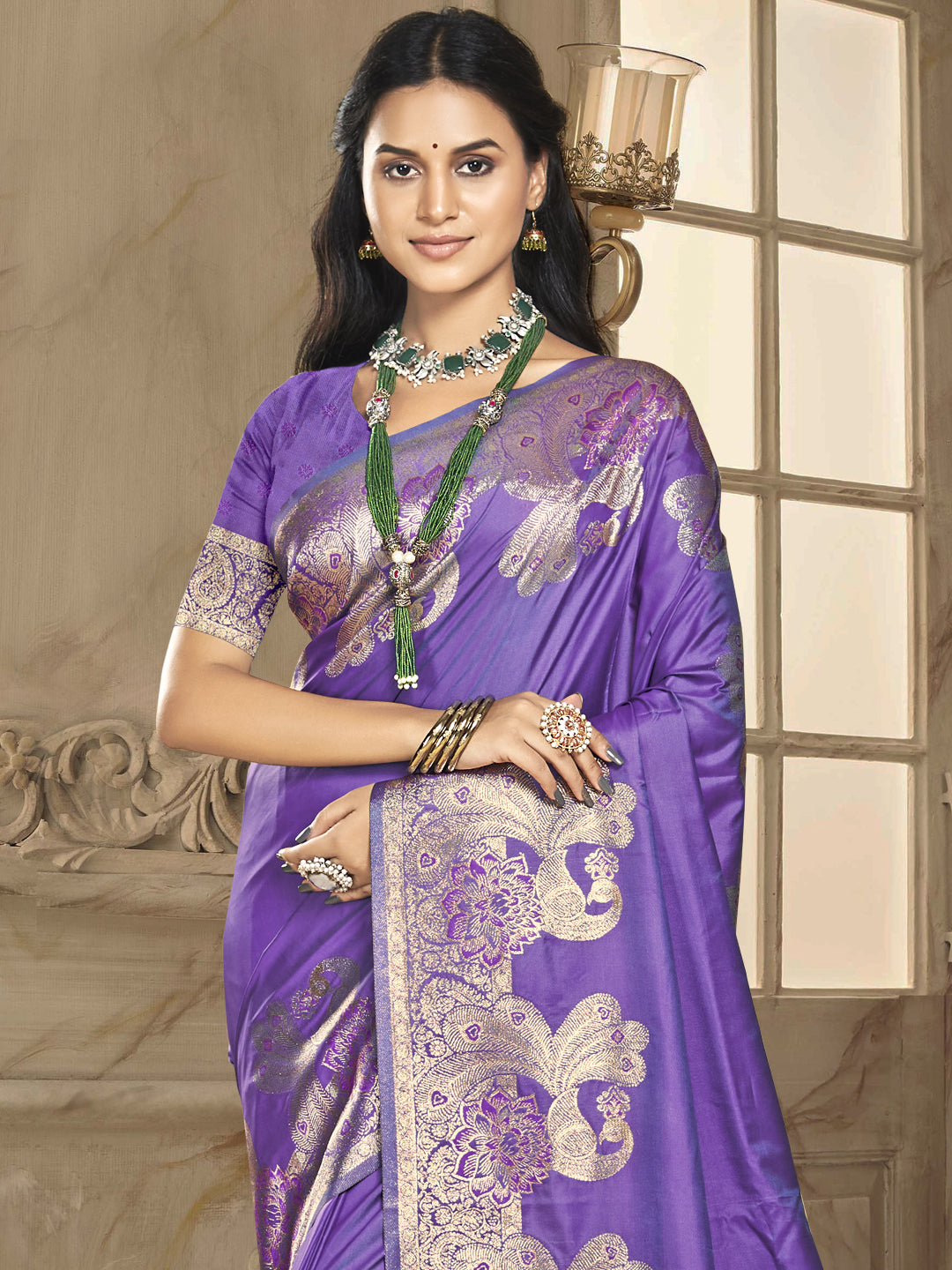 Lavender Silk Saree