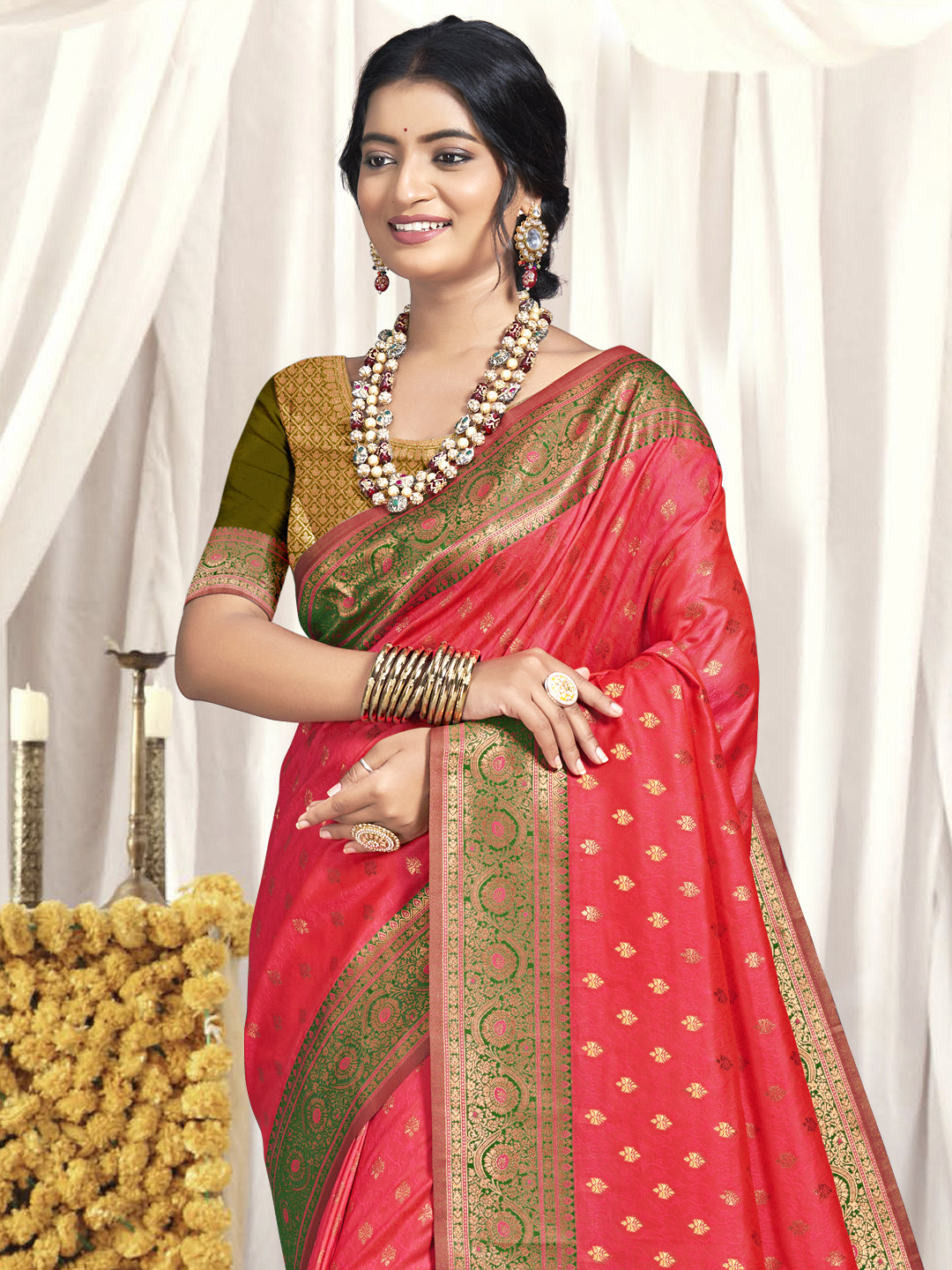 Pink Silk Saree