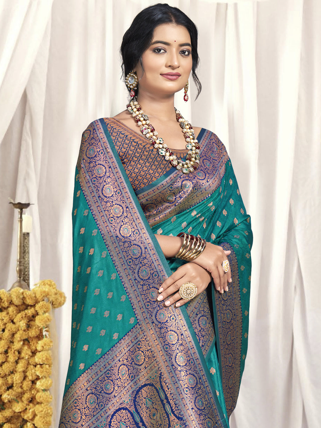 Sky Blue Silk Saree