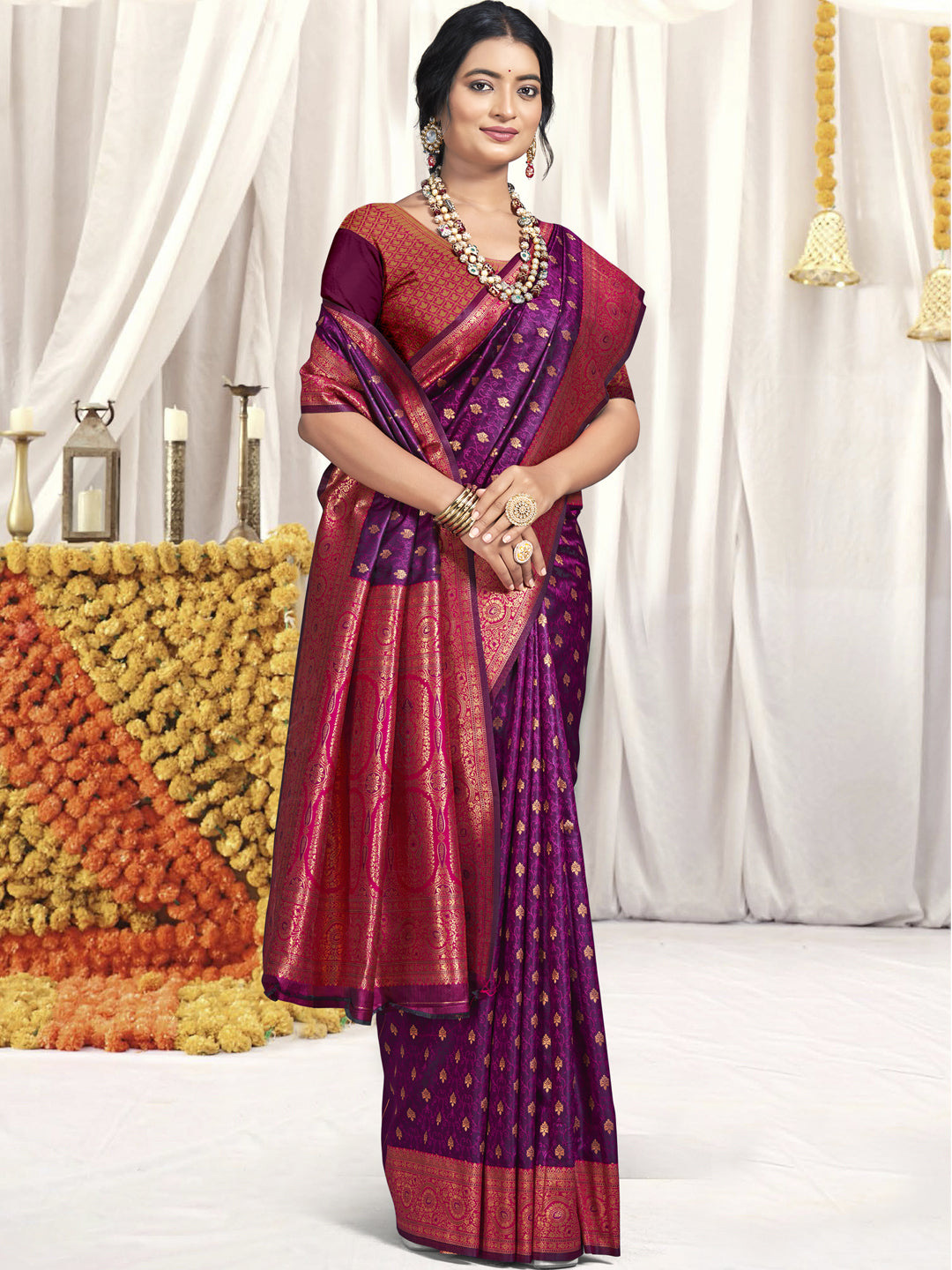 Purple Silk Saree