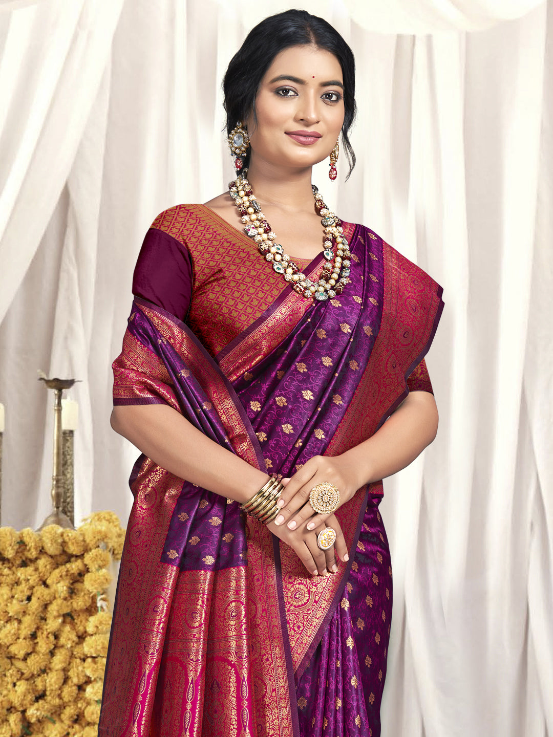 Purple Silk Saree