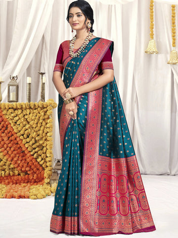 Blue Silk Saree