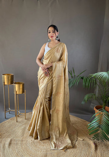 Cream Soft Silk Saree