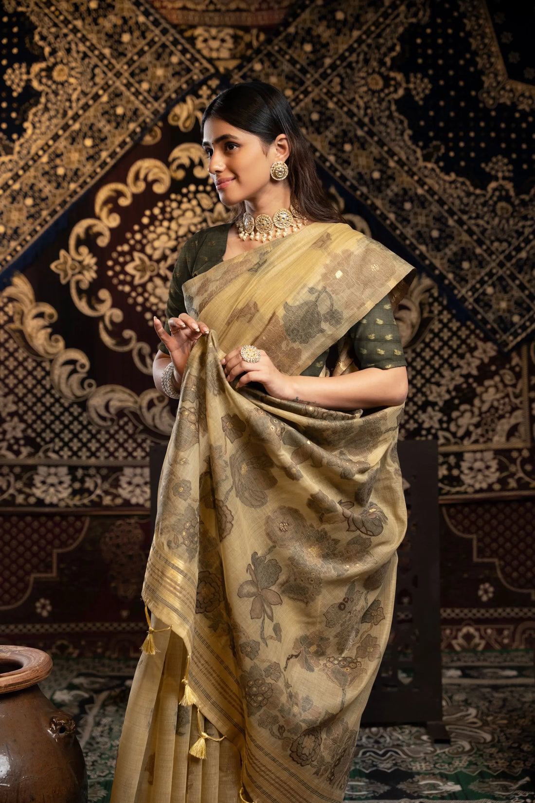 Light Brown Soft Cotton Saree