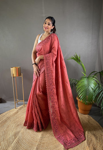 Dark Pink Matka Soft Silk Saree