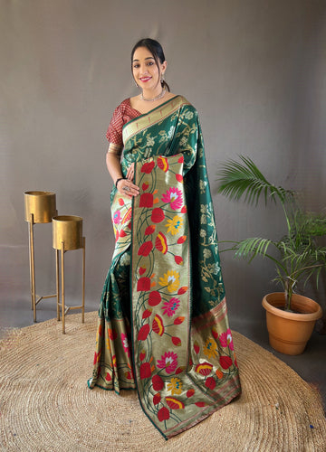 Green Paithani Silk Saree