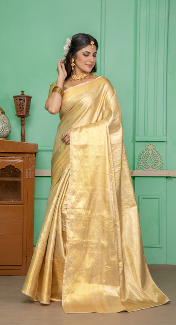 Gold Kanjivaram Silk Saree