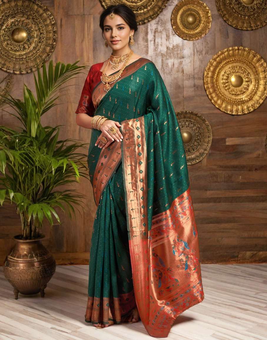 Green Paithani Silk Saree