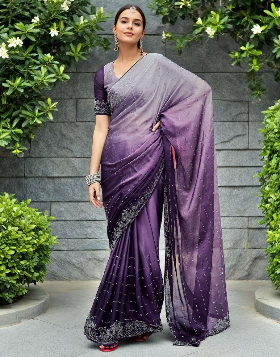 Purple Rangoli Silk Saree