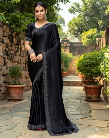 Black Rangoli Silk Saree