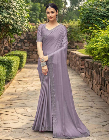 Lavender Rangoli Silk Saree