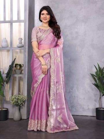Lavender Simmer Chiffon Saree