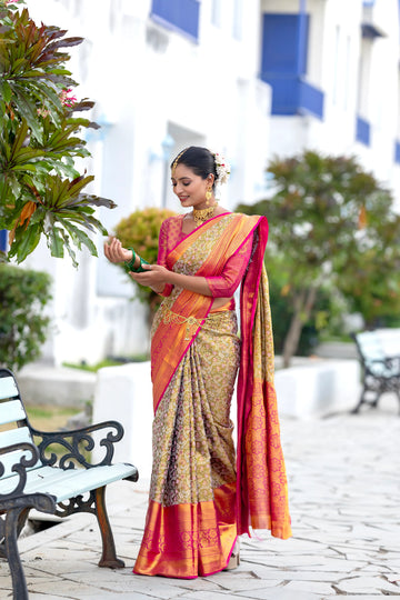 Olive Green Kanjivaram Silk Saree