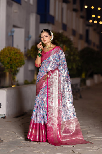 Lavender Kanjivaram Silk Saree