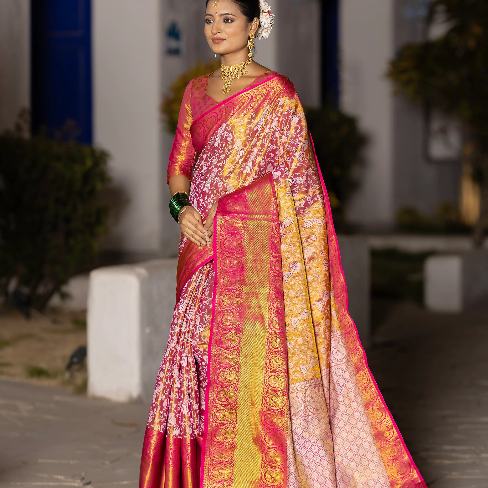 Pink Kanjivaram Silk Saree