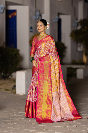 Pink Kanjivaram Silk Saree