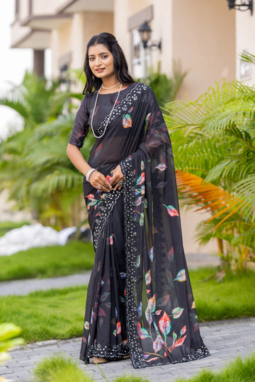 Black Chiffon Saree