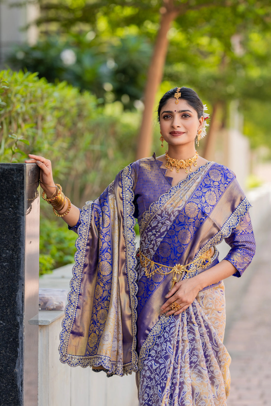 Royal Blue Kanjivaram Silk Saree