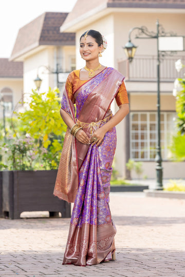 Purple Kanjivaram Silk Saree