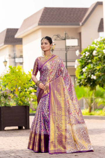 Purple Kanjivaram Silk Saree