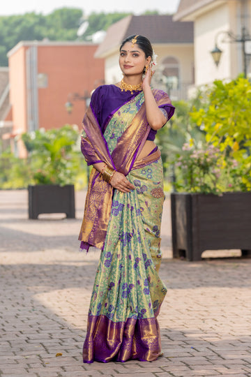 Light Green Kanjivaram Silk Saree