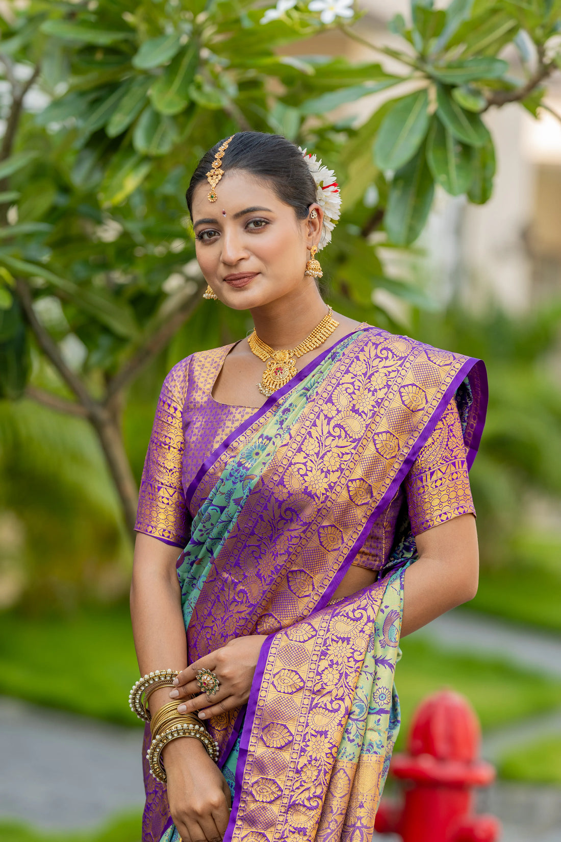 Sea Green Kanjivaram Silk Saree