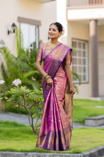 Purple Kanjivaram Silk Saree