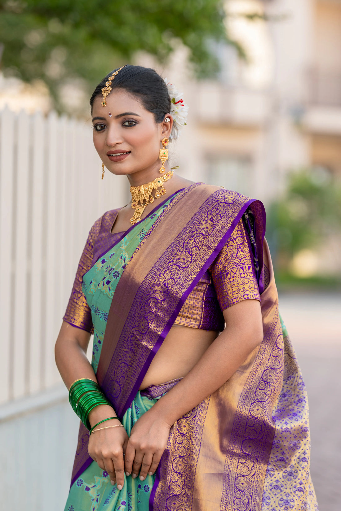 Sky Blue Kanjivaram Silk Saree