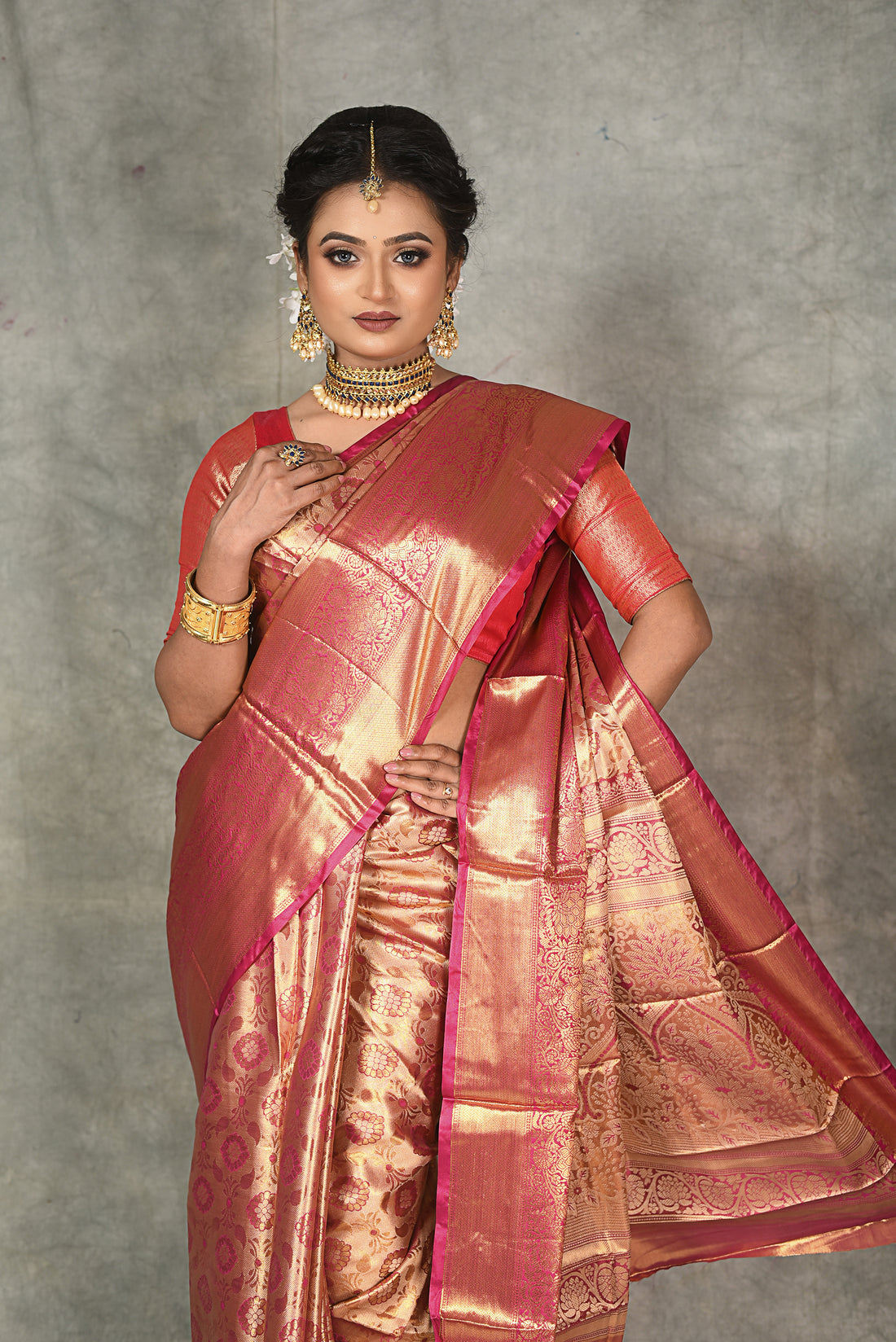 Pink Kanjivaram Silk Saree