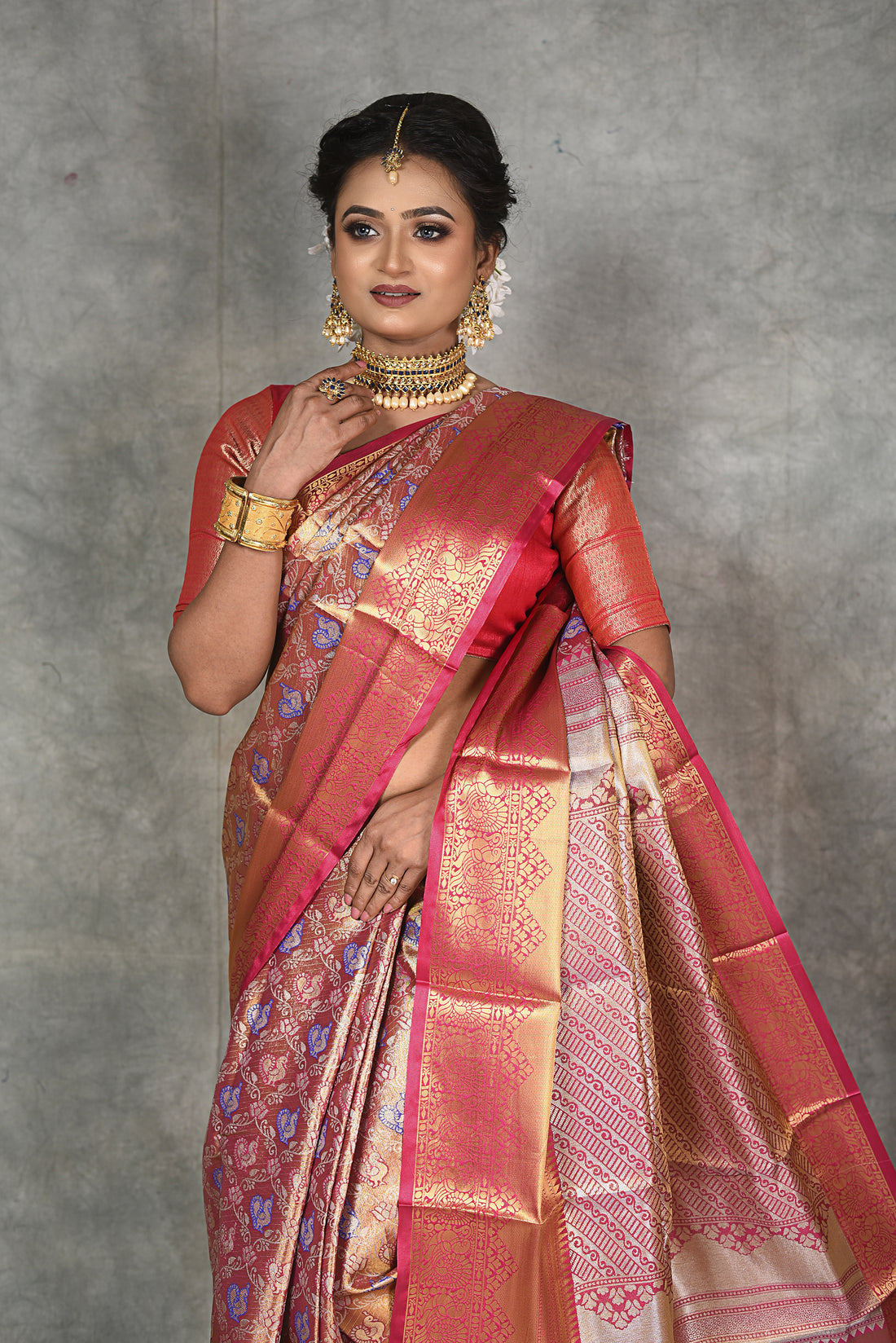 Pink Kanjivaram Silk Saree