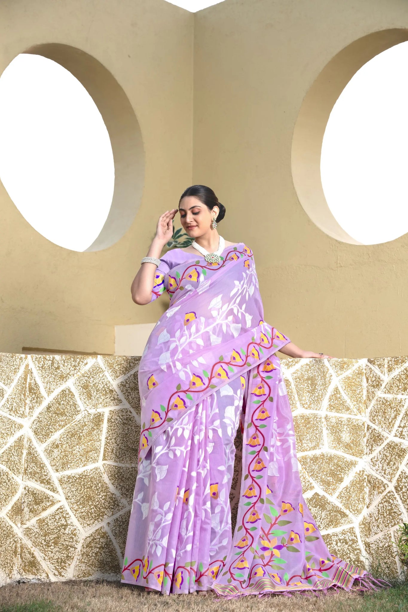 Lavender Soft Cotton Saree