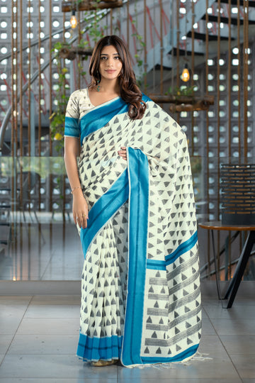 Ishika Fab Blue Soft Cotton Saree