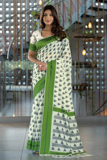 Green Soft Cotton Saree