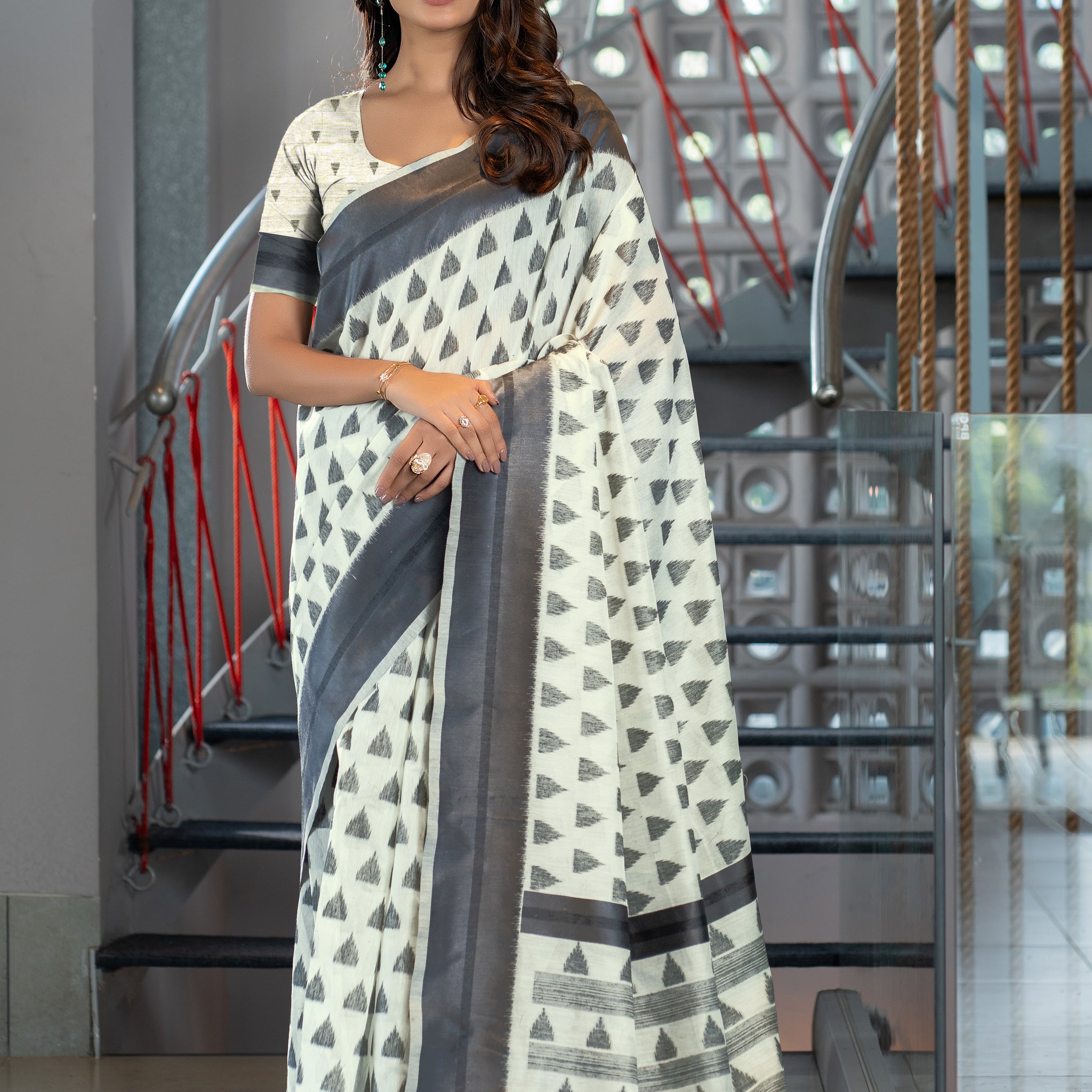 Gray Soft Cotton Saree