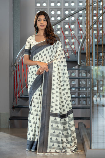 Gray Soft Cotton Saree