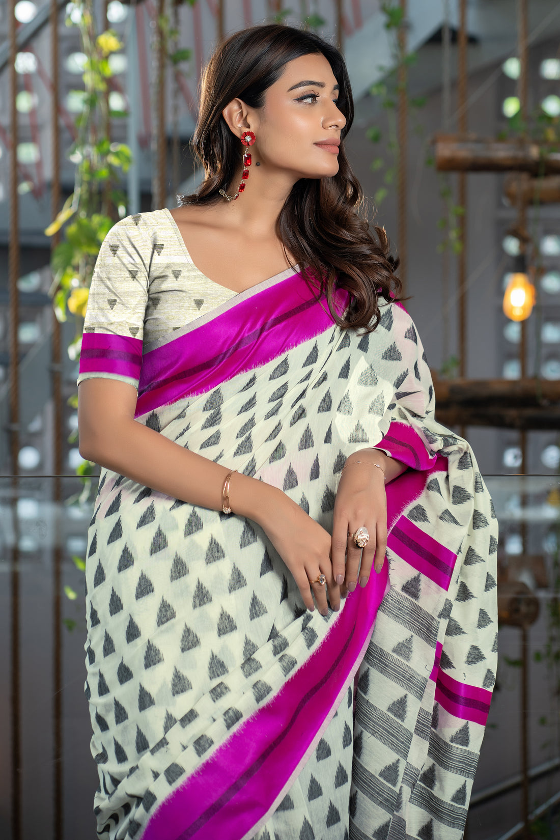 Pink Soft Cotton Saree