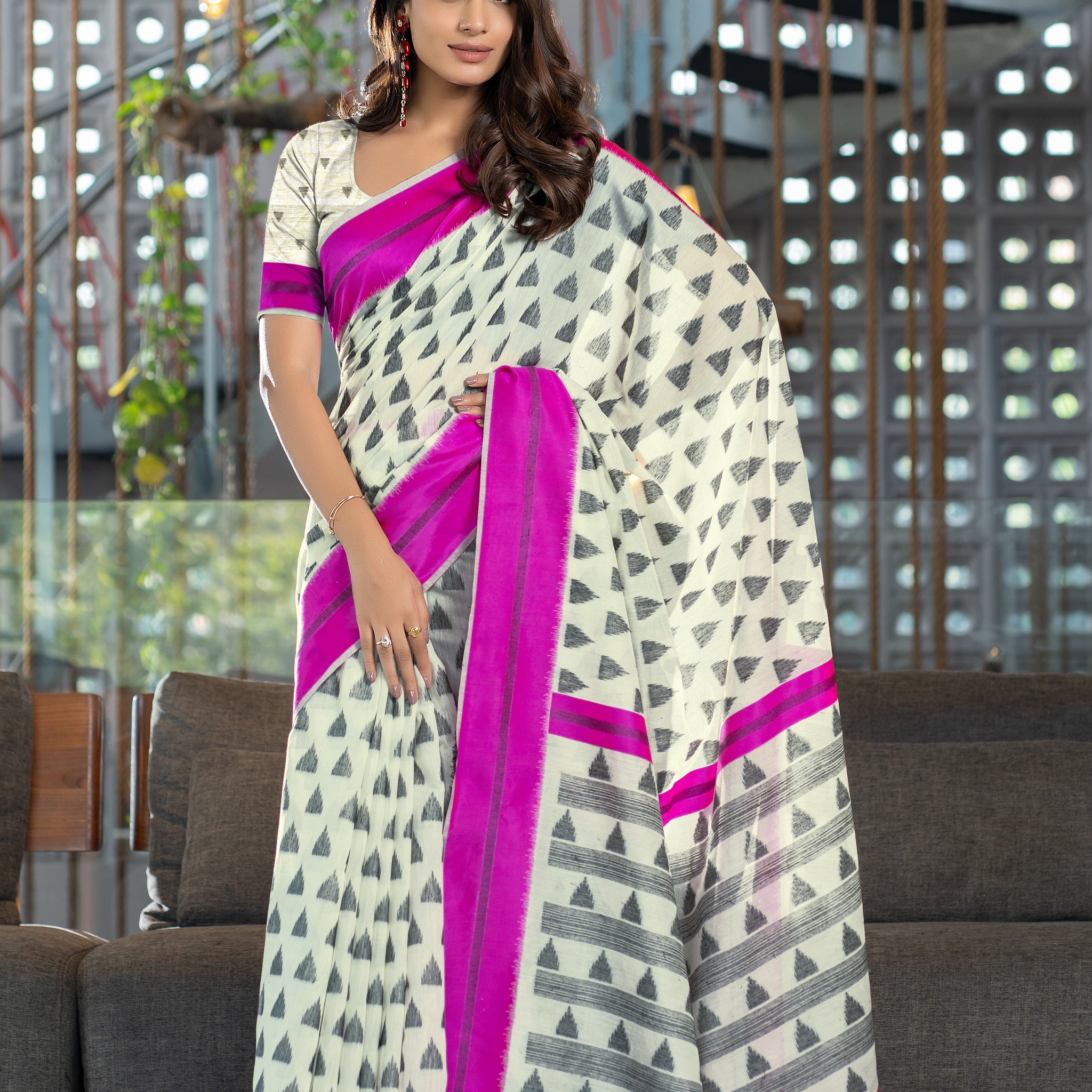 Pink Soft Cotton Saree