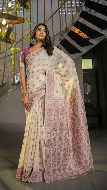 Mauve Soft Cotton Saree