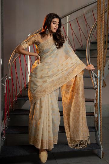 Mustard Yellow Soft Cotton Saree