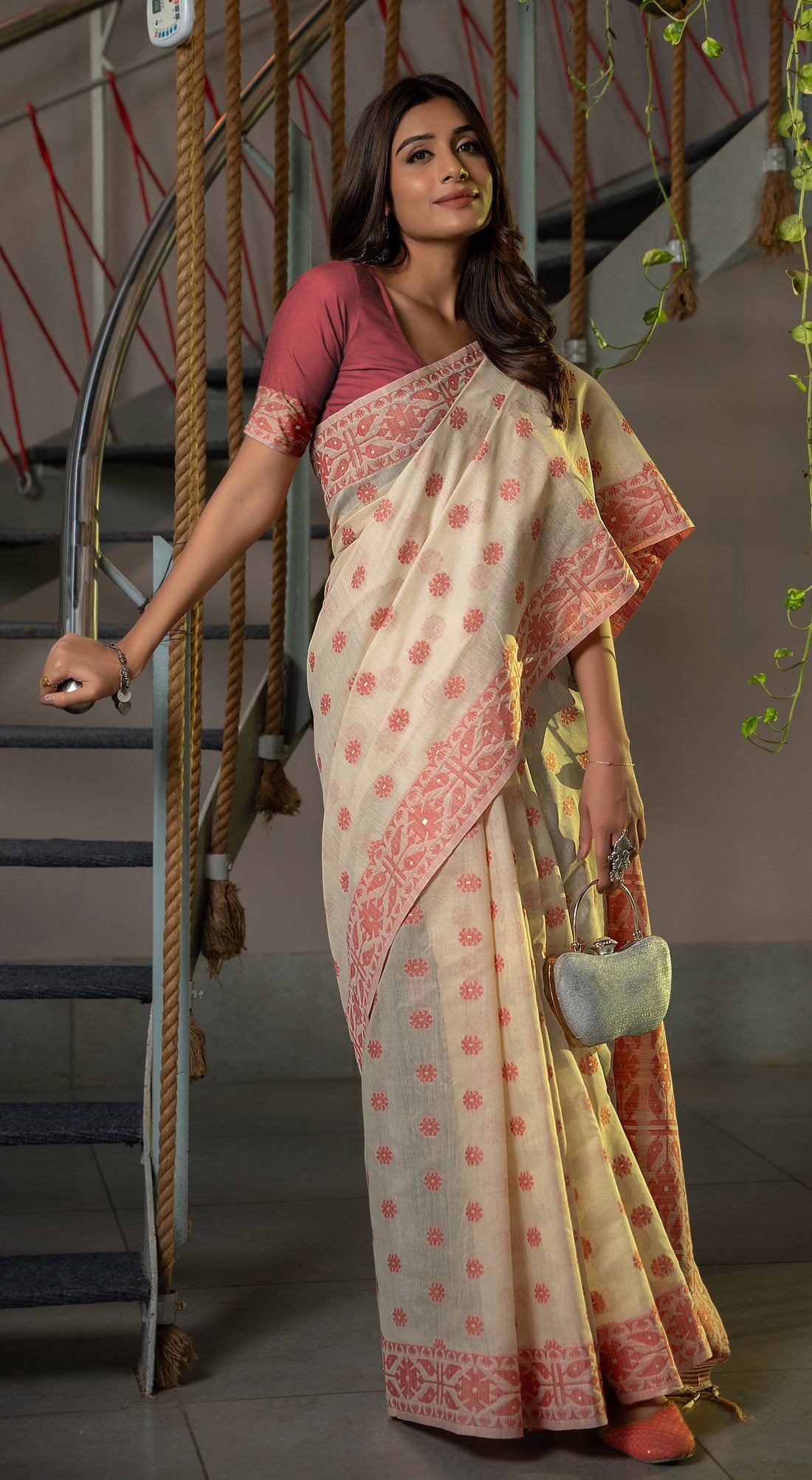 Red Soft Cotton Saree