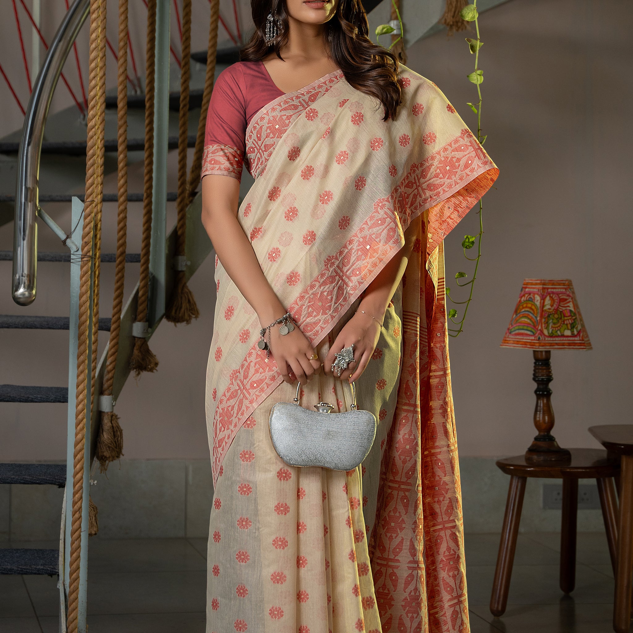 Red Soft Cotton Saree