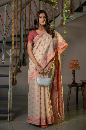 Red Soft Cotton Saree